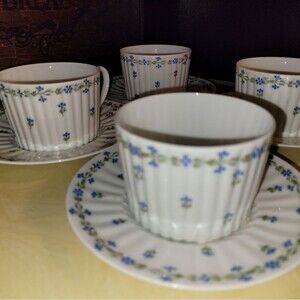 Cup Saucer SET of 3 Vintage GDA LIMOGES, France Bone China Dainty Fine